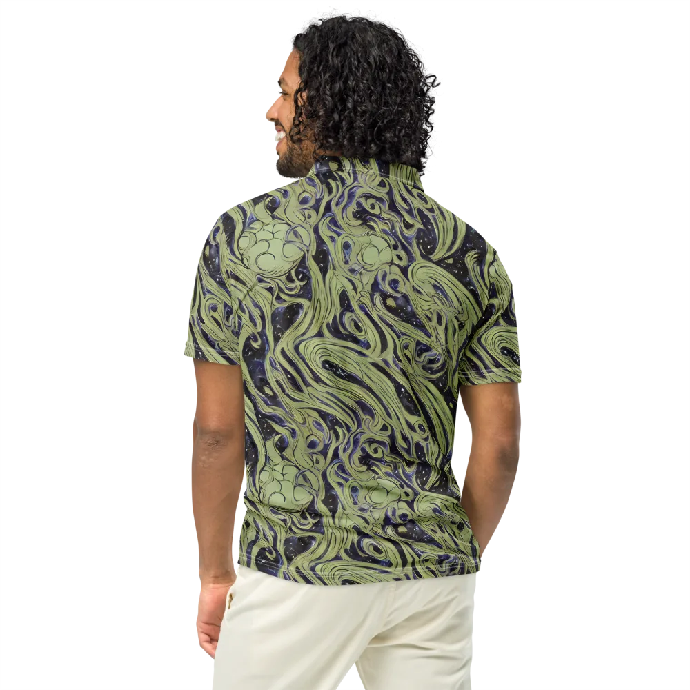 Indigo Swirl on Men's Slim Fit Polo Shirt — Back