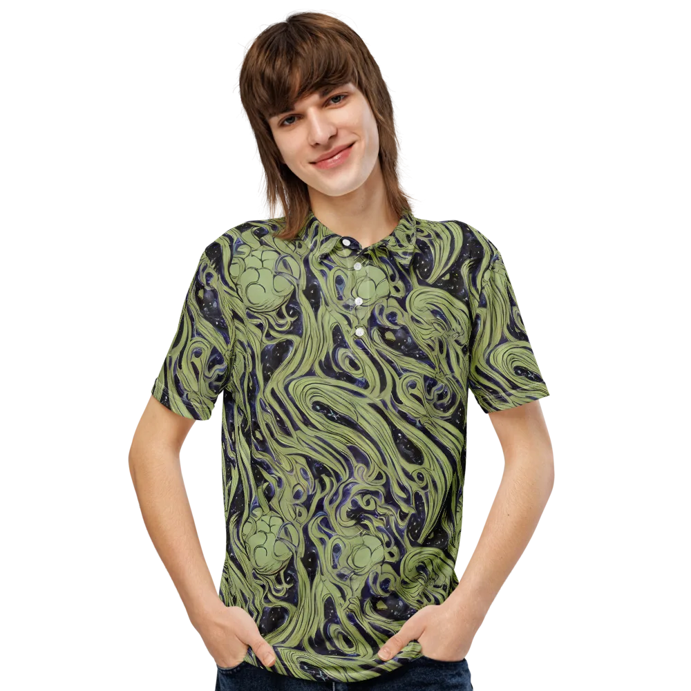 Indigo Swirl on Men's Slim Fit Polo Shirt — Front