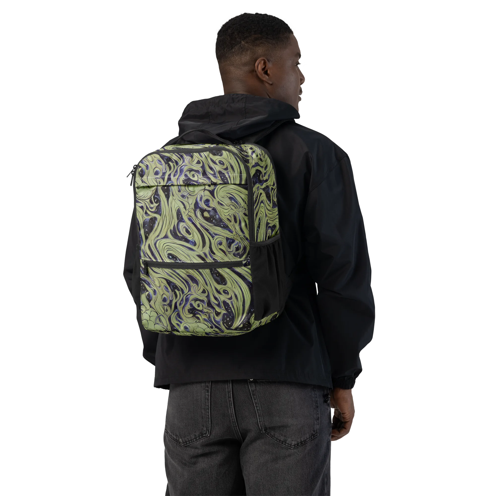 Indigo Swirl on Utility Backpack — Back