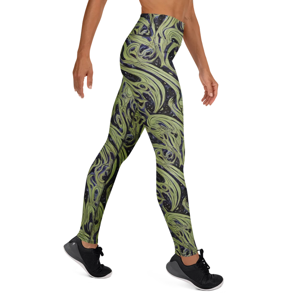 Indigo Swirl on Yoga Leggings — Right