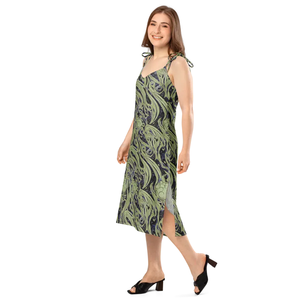 Indigo Swirl on Slip Dress — Left Front