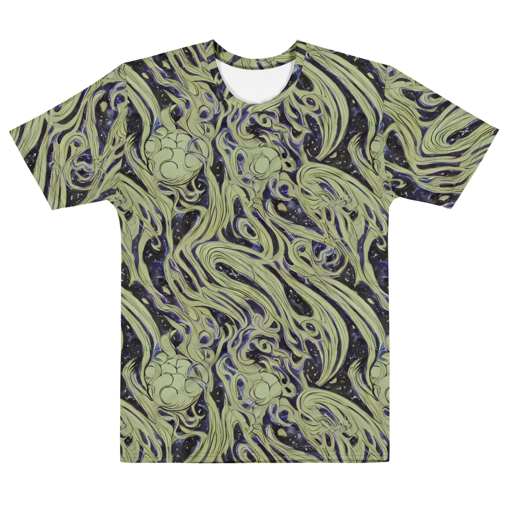 Indigo Swirl on Men's Cotton Crew Neck T-Shirt — Front