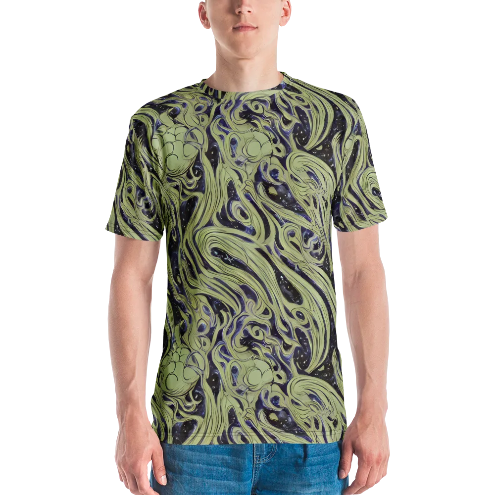 Indigo Swirl on Men's Crew Neck T-Shirt — Front