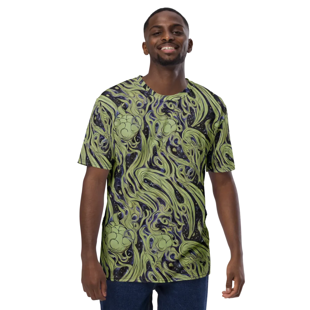 Indigo Swirl on Men's Crew Neck T-Shirt — Front