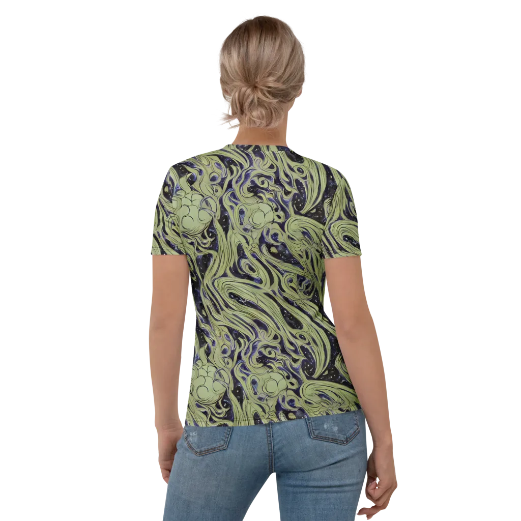 Indigo Swirl on Women's Crew Neck T-Shirt — Back