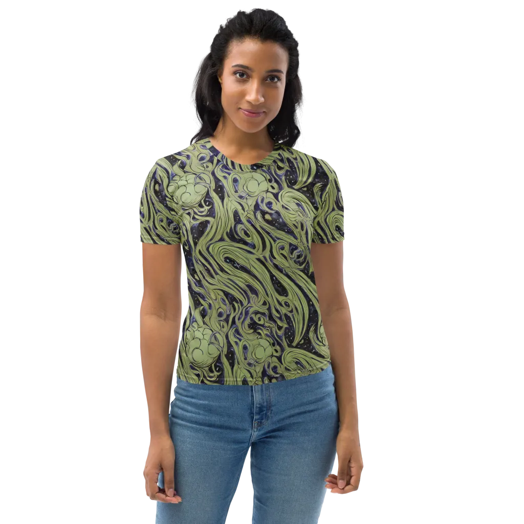Indigo Swirl on Women's Crew Neck T-Shirt — Front