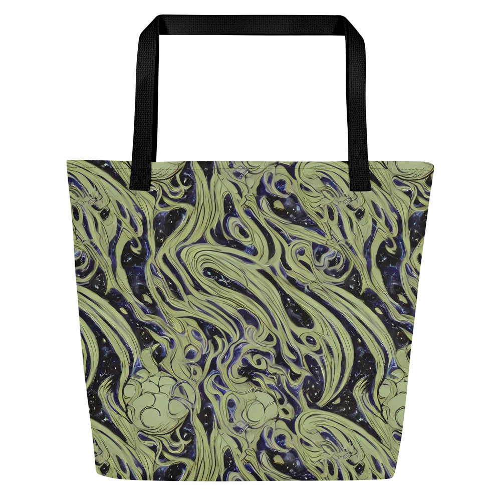 Indigo Swirl on Large Tote Bag W/ Pocket — Front