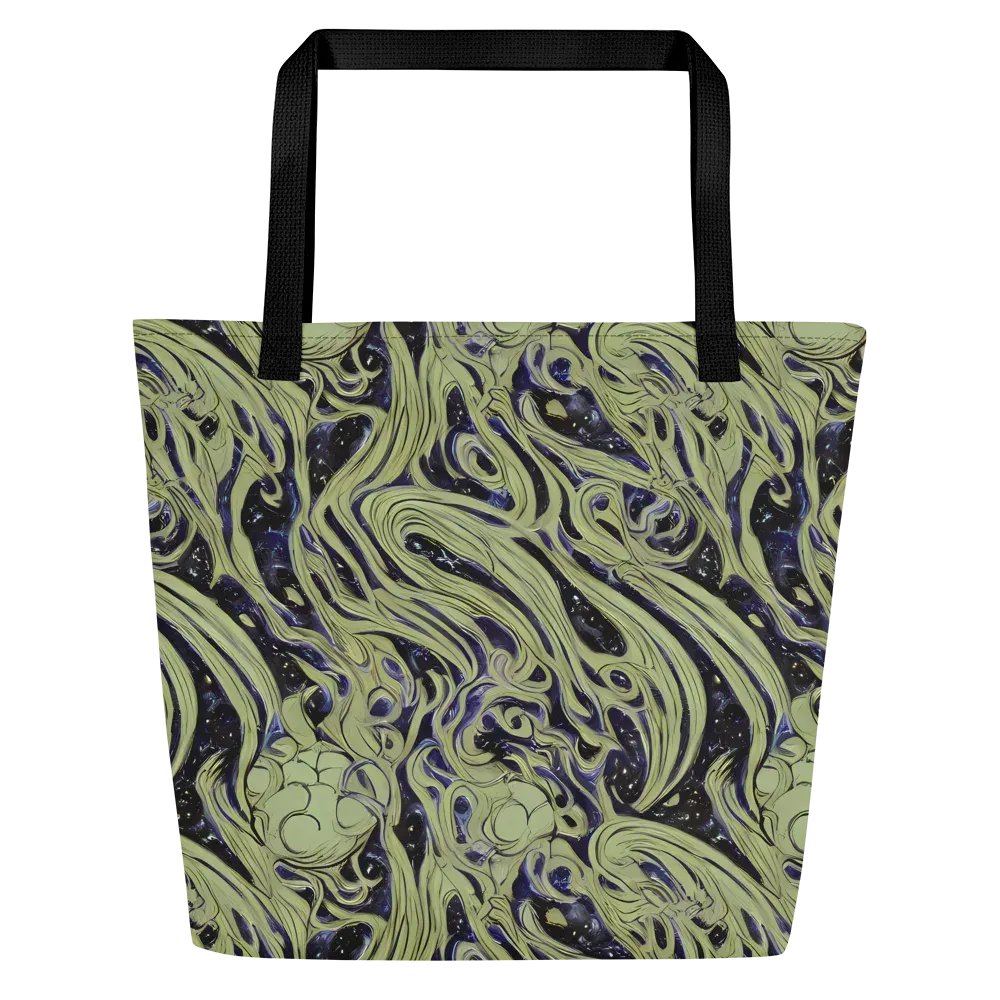 Indigo Swirl on Large Tote Bag W/ Pocket — Front