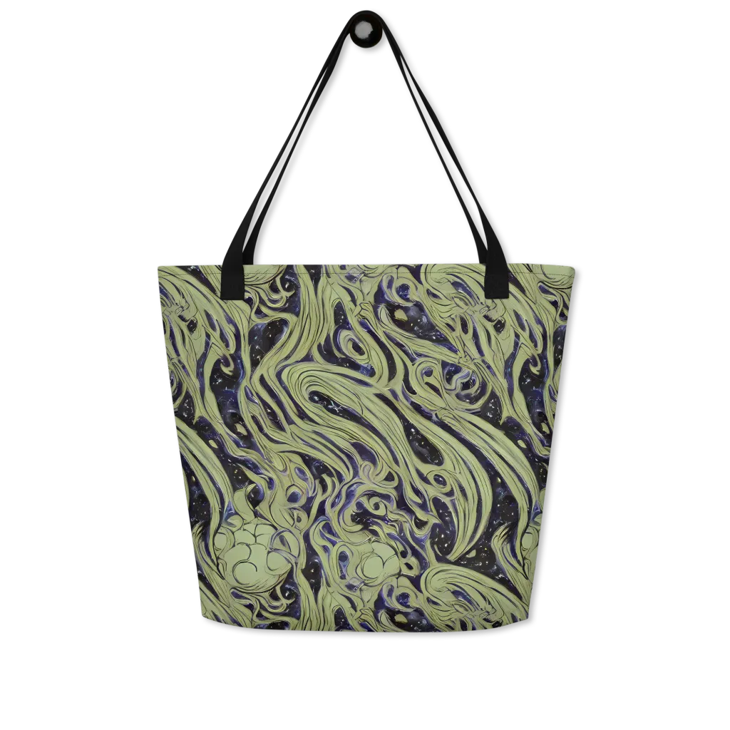 Indigo Swirl on Large Tote Bag W/ Pocket — Front