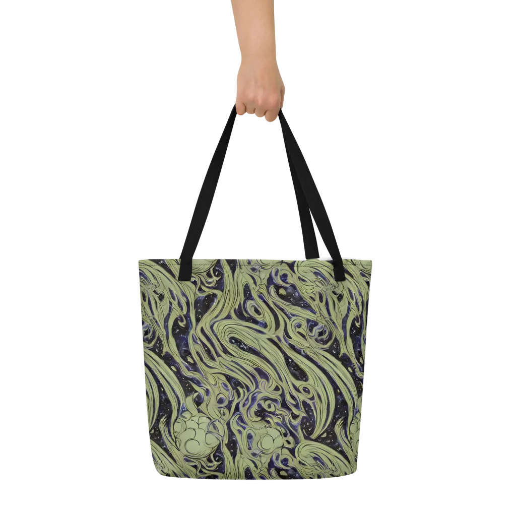 Indigo Swirl on Large Tote Bag W/ Pocket — Front