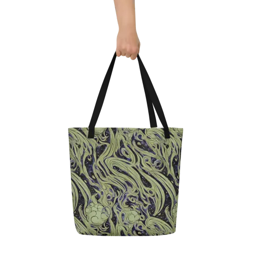 Indigo Swirl on a Large Tote Bag W/ Pocket