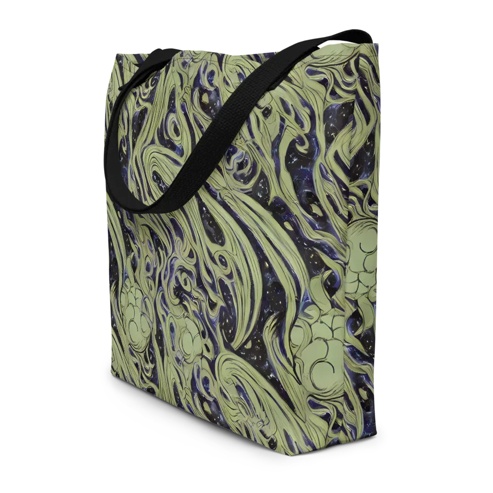 Indigo Swirl on Large Tote Bag W/ Pocket — Front