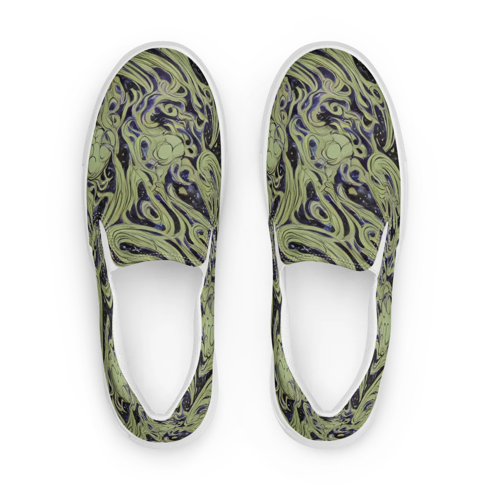 Indigo Swirl on Women's Slip-On Canvas Shoes — Front