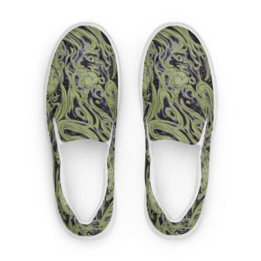Indigo Swirl on a Women's Slip-On Canvas Shoes