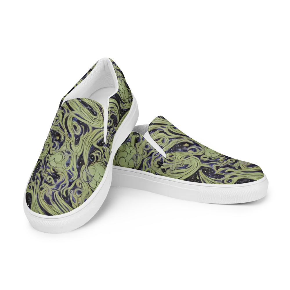 Indigo Swirl on Women's Slip-On Canvas Shoes — Left Front