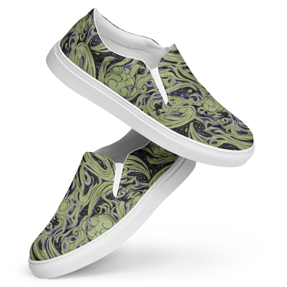 Indigo Swirl on Women's Slip-On Canvas Shoes — Front