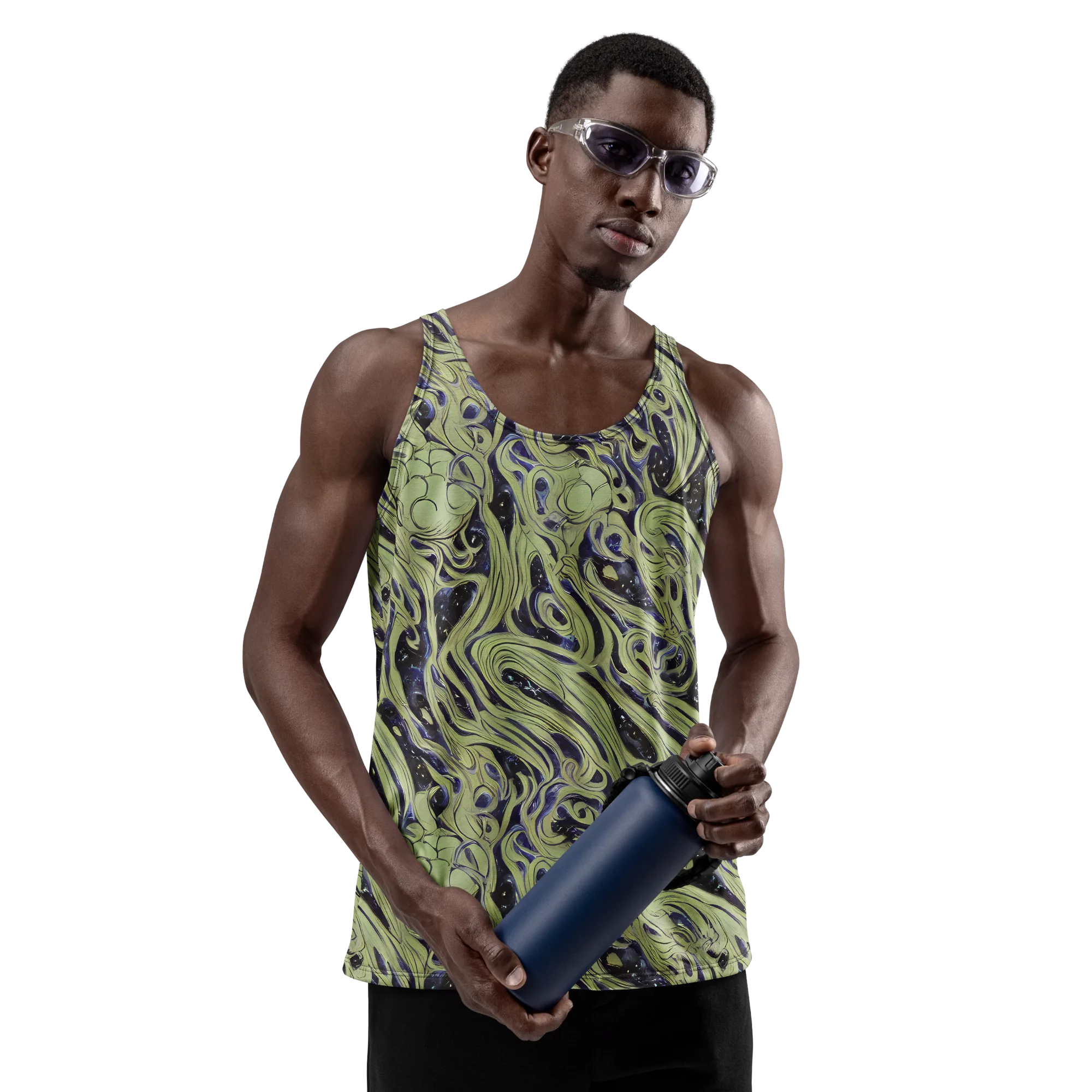 Indigo Swirl on Men's Tank Top — Front