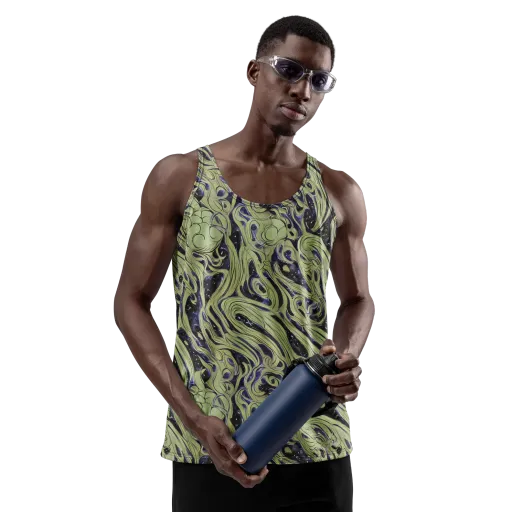 Indigo Swirl on a Men's Tank Top