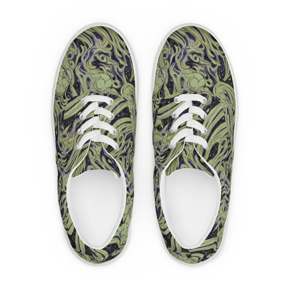Indigo Swirl on Men's Lace-Up Canvas Shoes — Front
