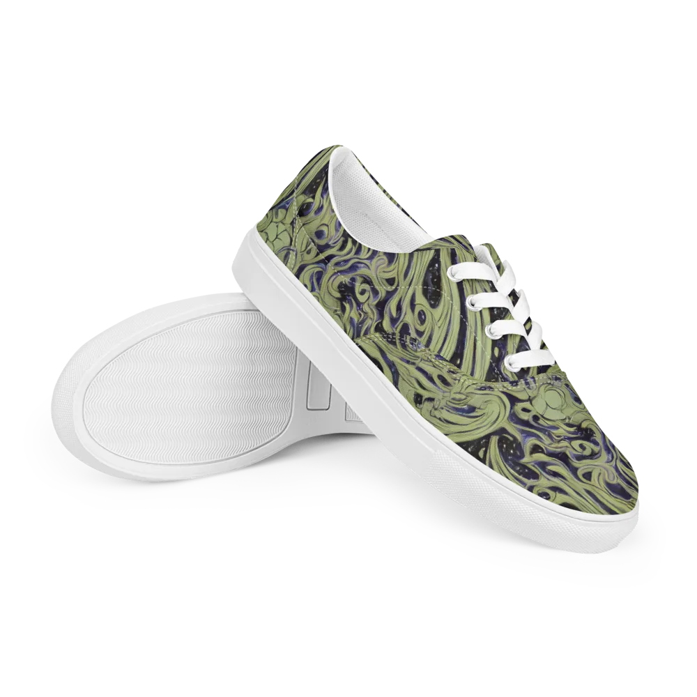 Indigo Swirl on Men's Lace-Up Canvas Shoes — Right Front