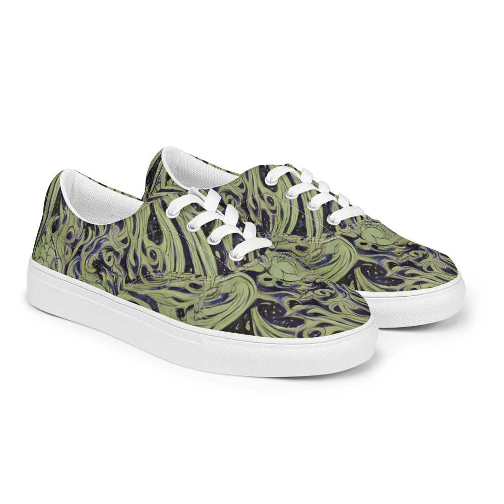 Indigo Swirl on Men's Lace-Up Canvas Shoes — Right Front