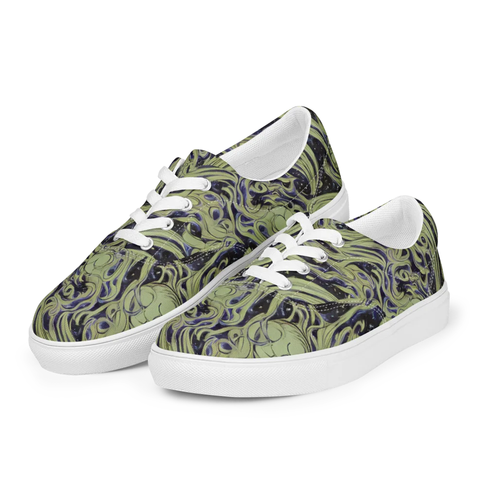 Indigo Swirl on Men's Lace-Up Canvas Shoes — Left Front