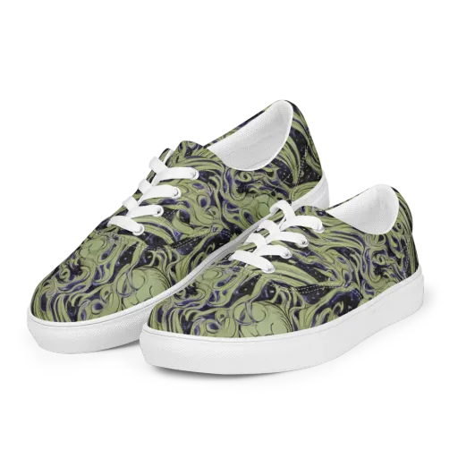 Indigo Swirl on a Men's Lace-Up Canvas Shoes