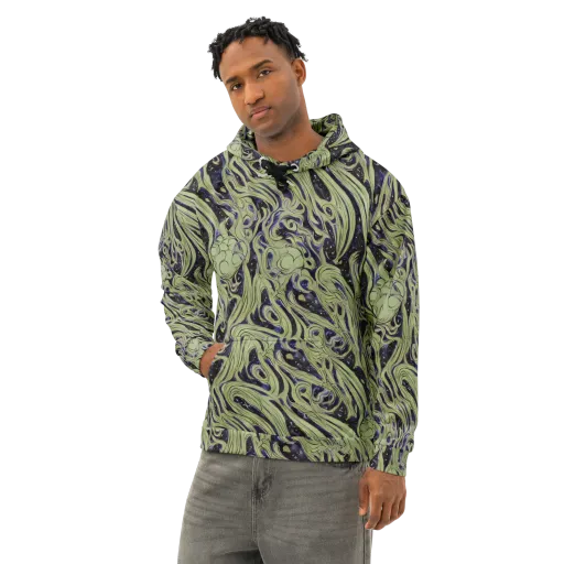 Indigo Swirl on a Cotton Hoodie