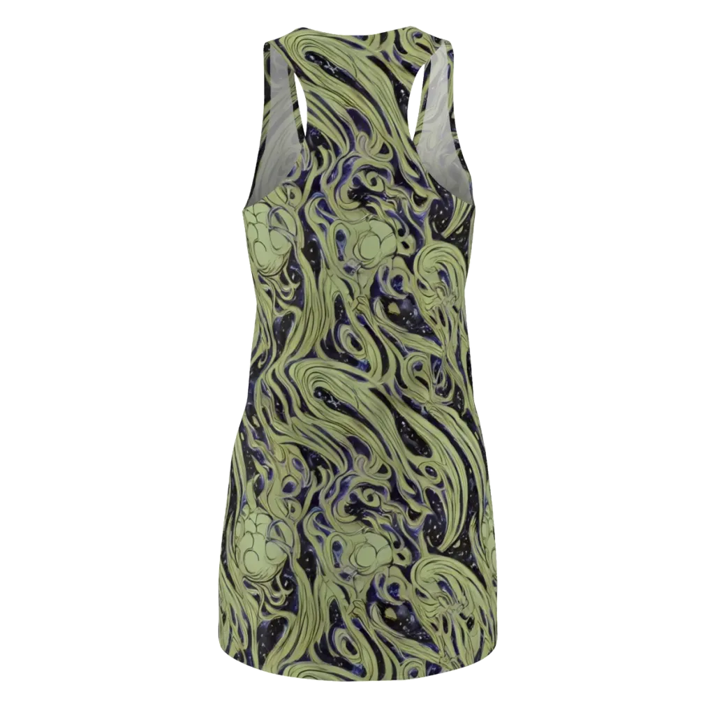 Indigo Swirl on Racerback Dress — Back