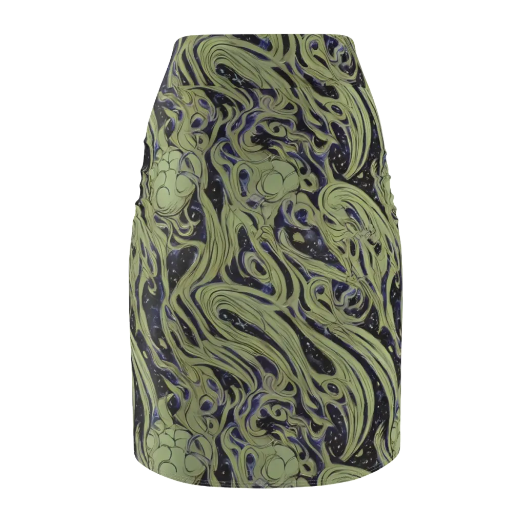 Indigo Swirl on Pencil Skirt — Back
