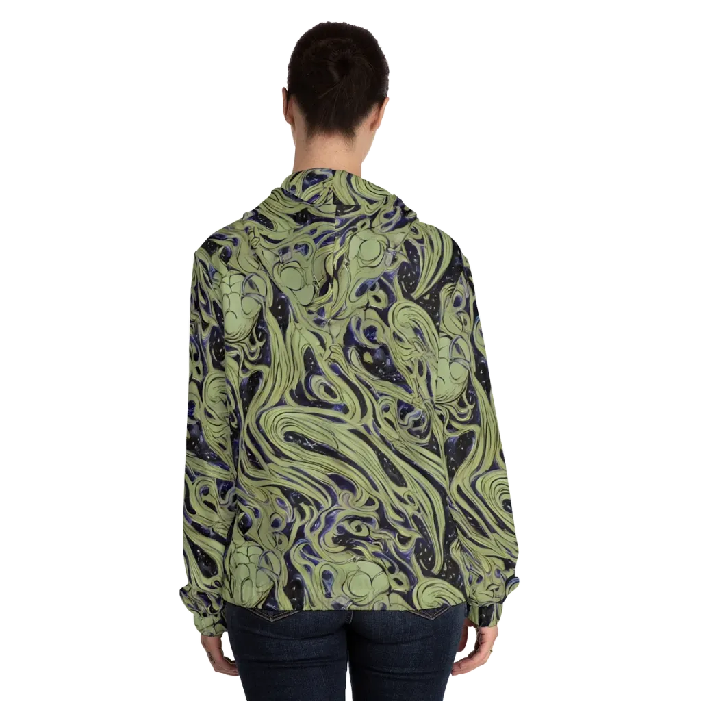 Indigo Swirl on Women's Full-Zip Hoodie — Back On Person