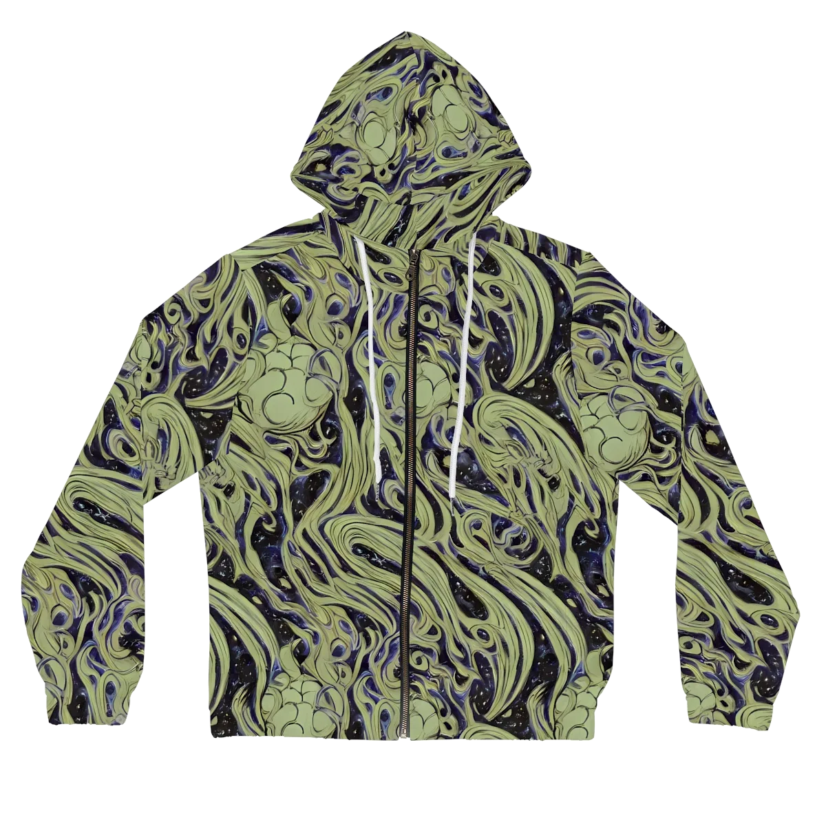 Indigo Swirl on Women's Full-Zip Hoodie — Front