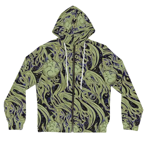 Indigo Swirl on a Women's Full-Zip Hoodie