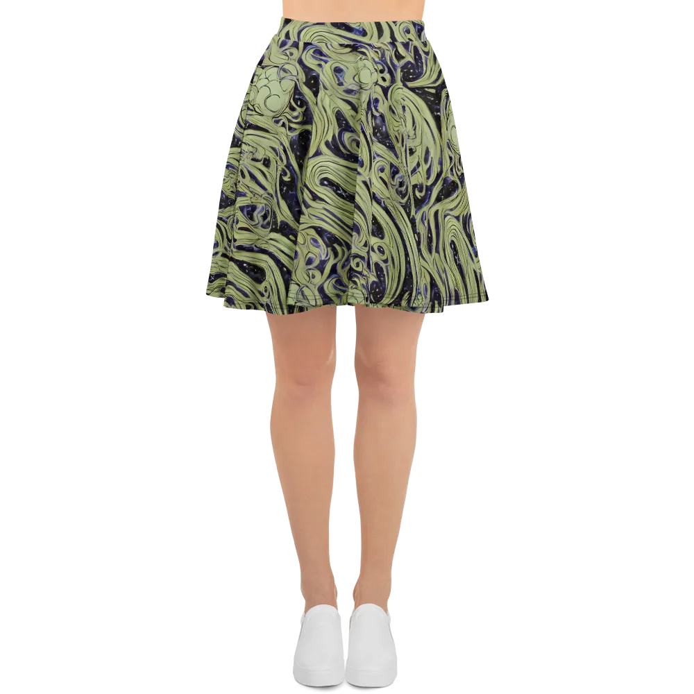 Indigo Swirl on Skater Skirt — Front