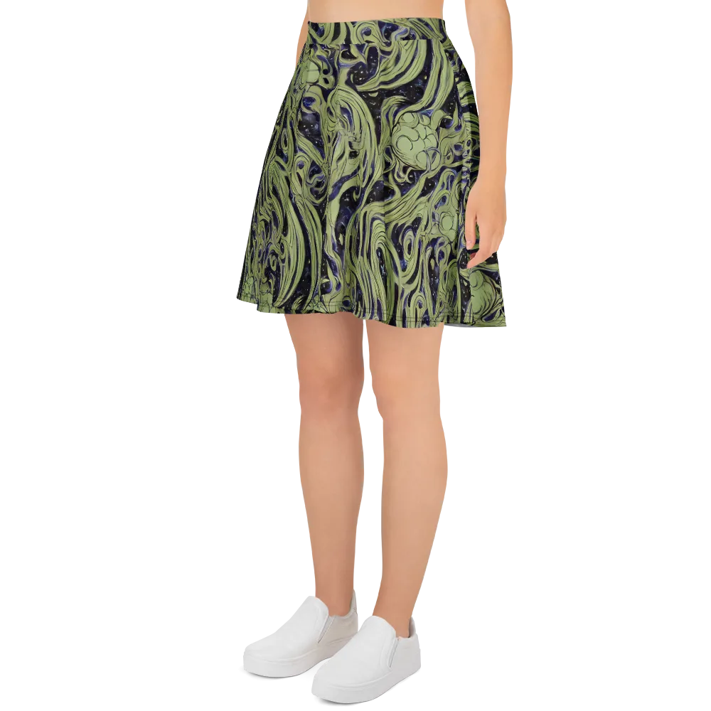Indigo Swirl on Skater Skirt — Left