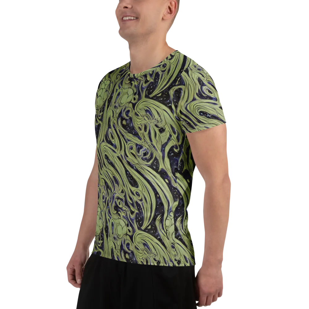 Indigo Swirl on Men's Athletic T-Shirt — Left