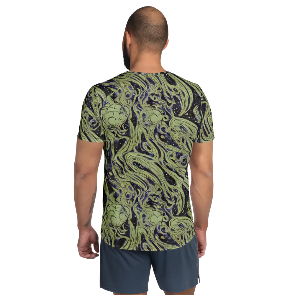 Indigo Swirl on Men's Athletic T-Shirt — Back