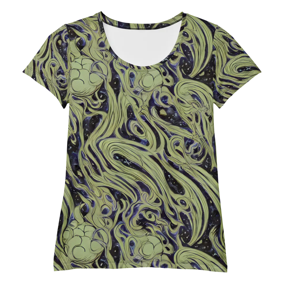 Indigo Swirl on Women's Athletic T-Shirt — Front