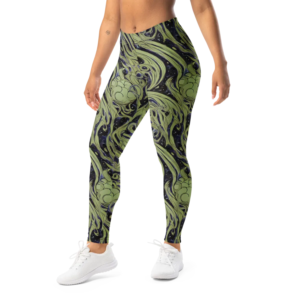 Indigo Swirl on Leggings — Left Front