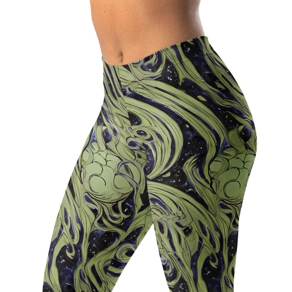 Indigo Swirl on Leggings — Left Front