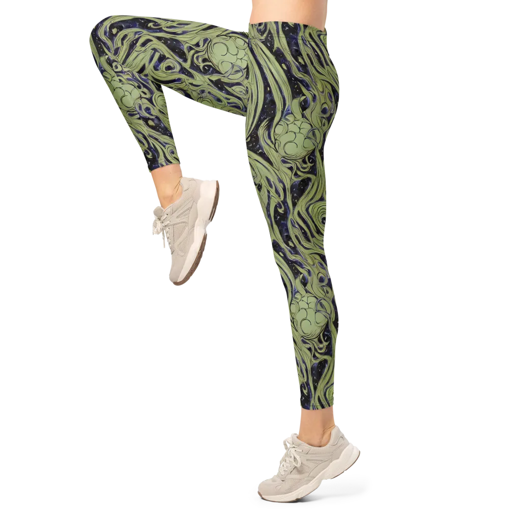 Indigo Swirl on Leggings — Left