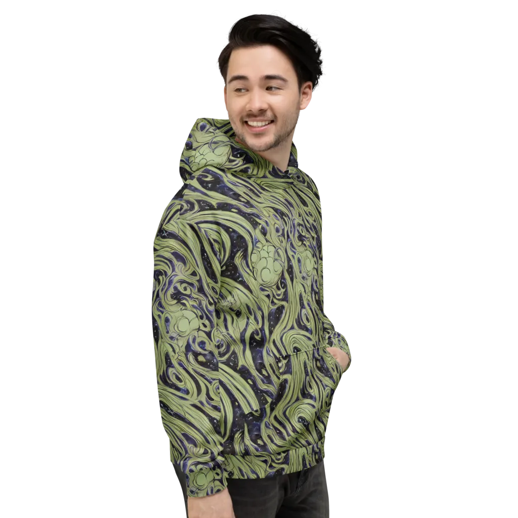 Indigo Swirl on Hoodie — Right