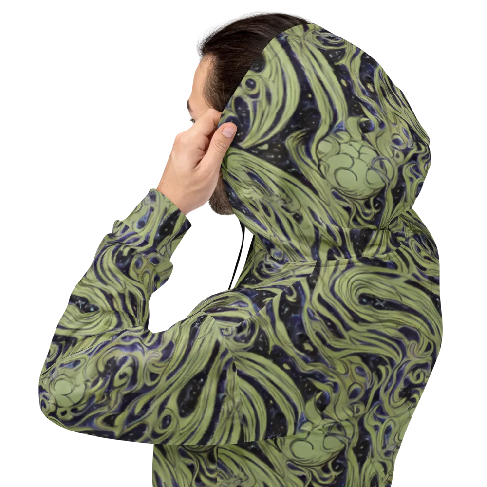 Indigo Swirl on Hoodie — Back