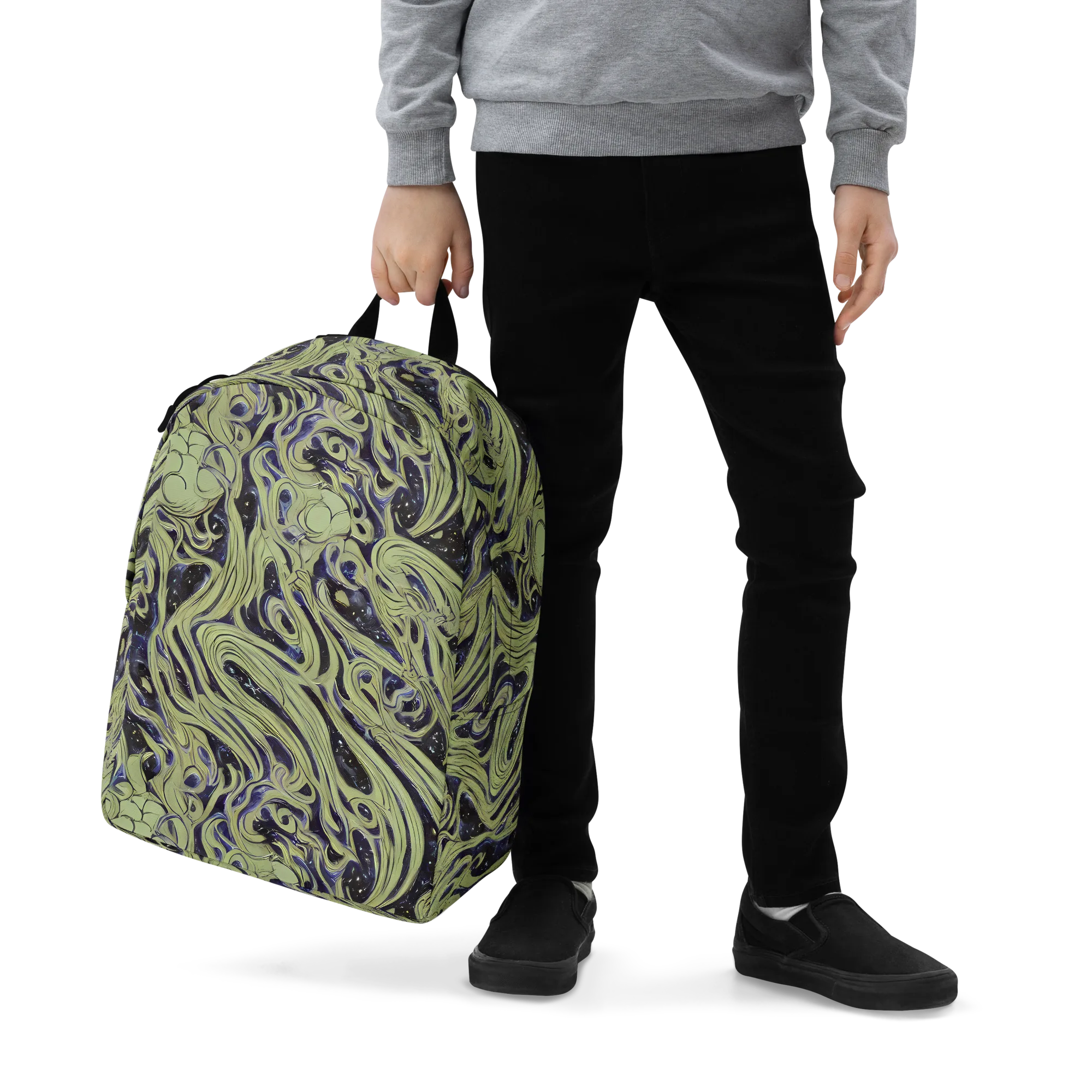 Indigo Swirl on Minimalist Backpack — Zoomed-in