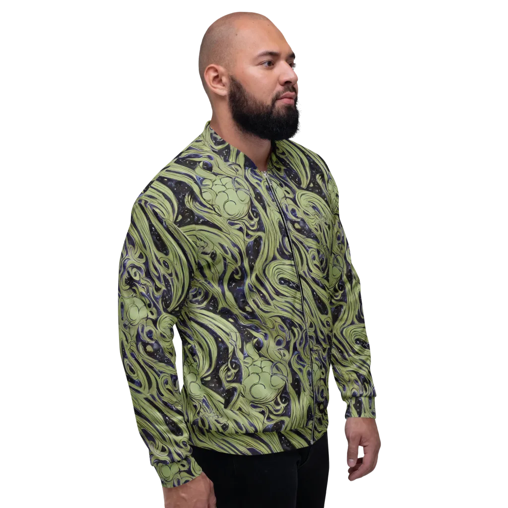 Indigo Swirl on Bomber Jacket — Right