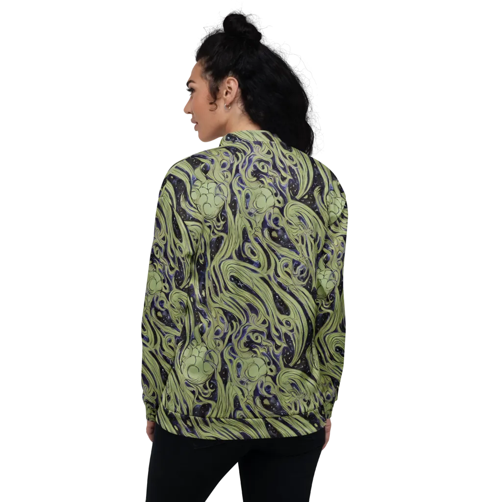 Indigo Swirl on Bomber Jacket — Back