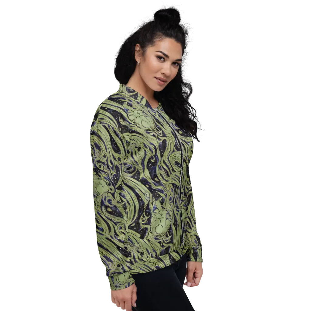 Indigo Swirl on Bomber Jacket — Right