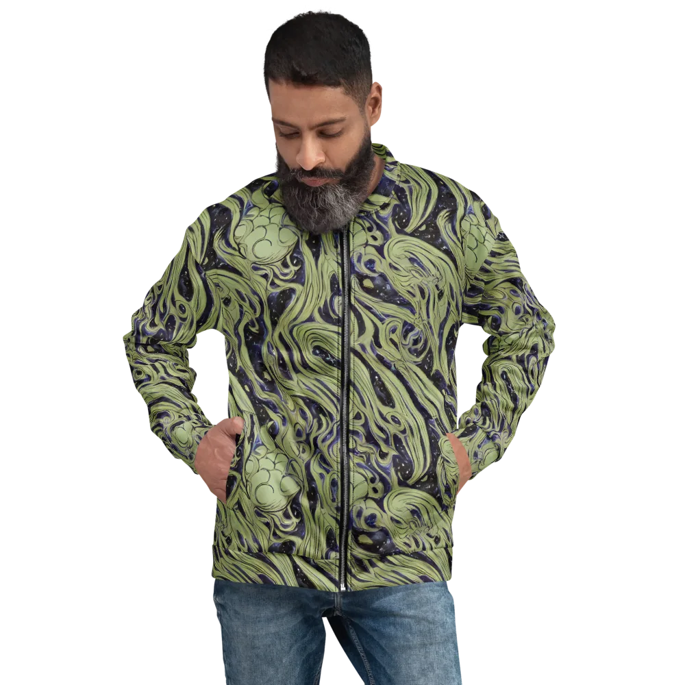 Indigo Swirl on Bomber Jacket — Front