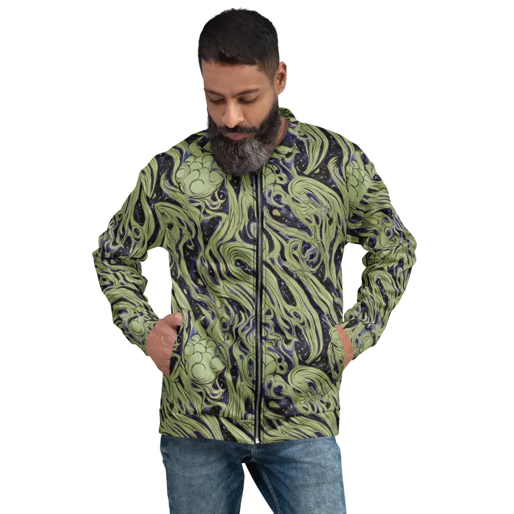 Indigo Swirl on Bomber Jacket — Front