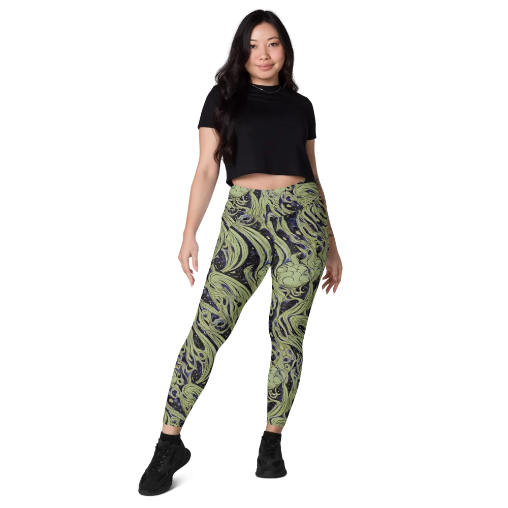Indigo Swirl on Leggings with Pockets — Front